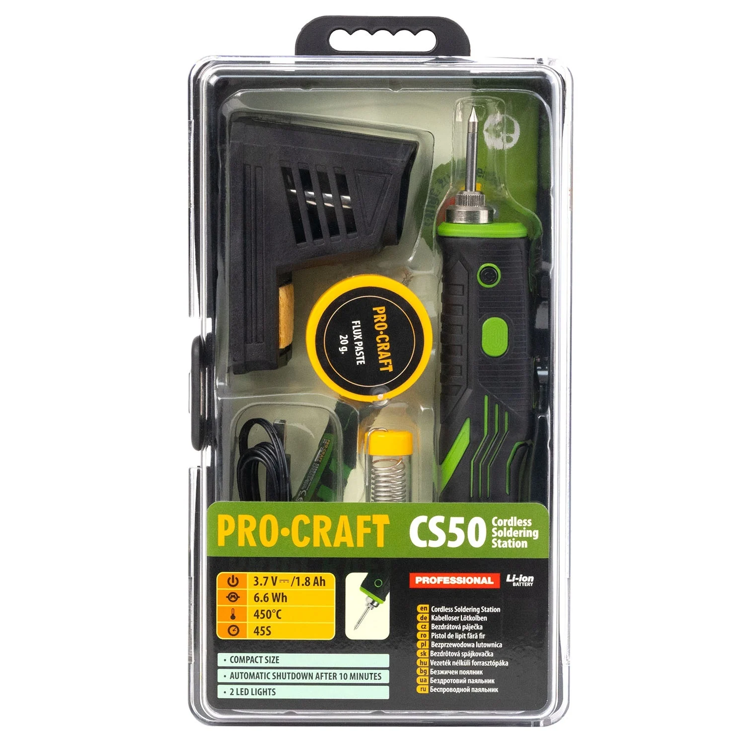 Pistol de lipit cu acumulator PROCRAFT, 3.7V, 11W, Incarcare USB Type-C, Indicator incalzire, Timp incalzire 45 sec. [12]