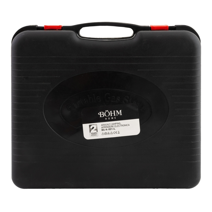 Plita cu un arzator pe gaz Camping BOHM BG-K-001+L, GPL, 2.3 kW, Racord metalic extern pentru furtun de gaz [9]