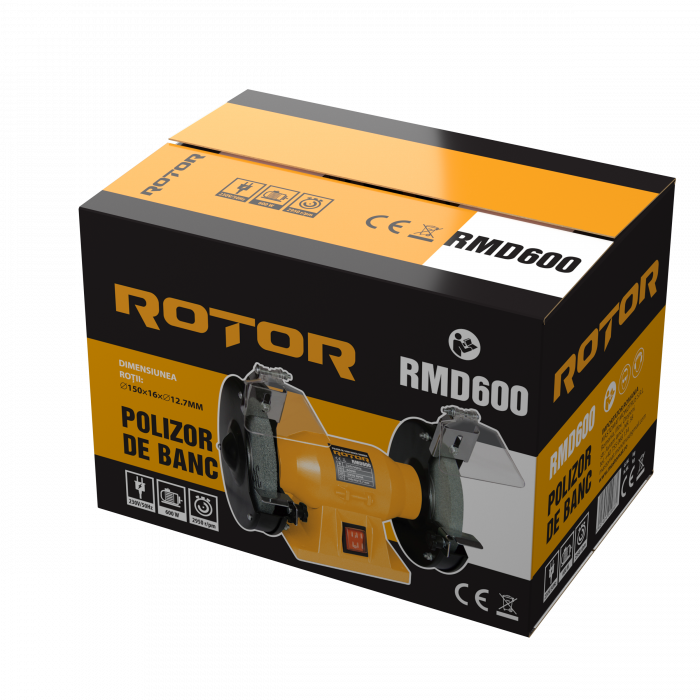 Polizor de banc Rotor RMD600, 600W, 2950RPM, diametru disc 150mm [2]