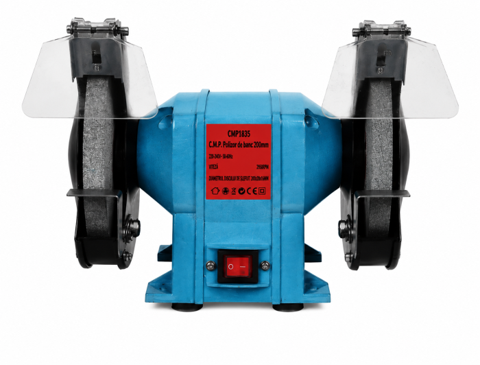 Polizor de banc Uralmash Campion, Diametru 200mm, 2950RPM, Buton On Off