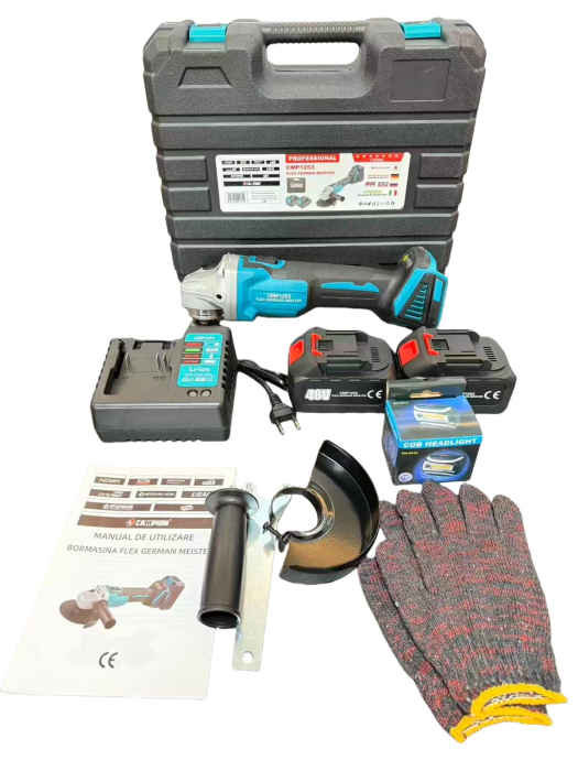 Polizor unghiular (flex) 48V/8Ah, Manusi + Lanterna incluse, Geanta de transport [2]