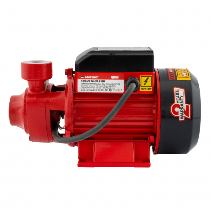 Pompa de apa, ELEFANT QB60, Periferica, 370W, 35L/min., Inaltime 32m, Adancime 8m [3]