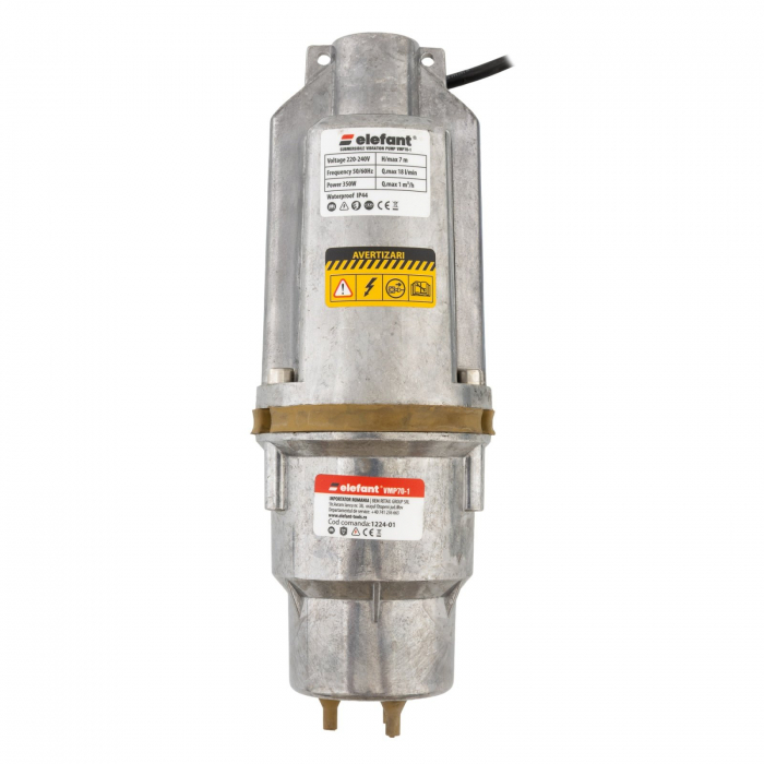 Pompa de apa pe vibratie Elefant VMP70-1,  350W, Debit 18L/min., 3 sorbi [2]