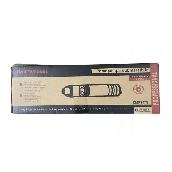 Pompa de apa submersibila, 370-1500W, Bobinaj cupru, Inaltime refulare 160m, Debit 5mc/h, Cablu 20m [2]