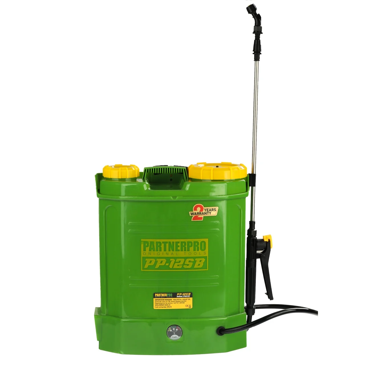 Pompa de stropit PartnerPRO, 12V 8Ah, Capacitate 12L, Debit 2.6L min.