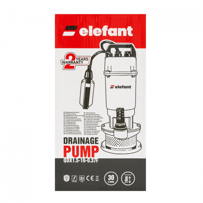 Pompa drenaj Aquatic Elefant QDX1.5-16-0.37F, Plutitor, 370W, 100L/min., Inaltime pompare 12m [6]