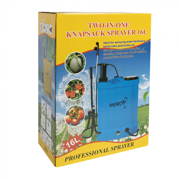 Pompa stropit 2 in 1 (acumulator+manuala) HERLY GF-0639, 16L, Galbena [9]