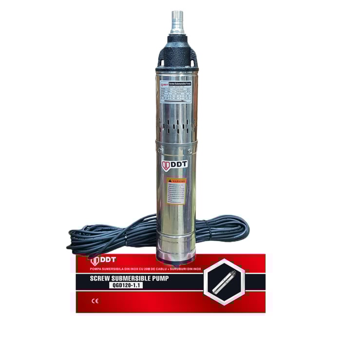 Pompa submersibila DDT 1100W, QGD120 Inox, 120 m, 3 m³/h, 20 m cablu [2]