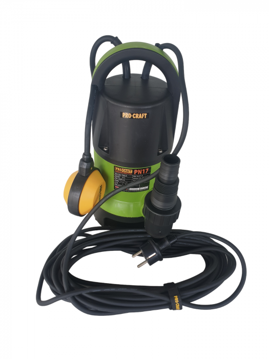 Pompa submersibila de apa murdara ProCraft PN17, 400W, Debit 7500L/h, Adancime si refulare 5m [5]