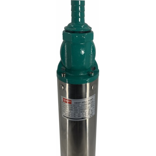Pompa submersibila de mare adancime DDT QJD120-1.5, Inox, 1500W, 7 m³/h, 8 turbine, 120m, 15m cablu [2]