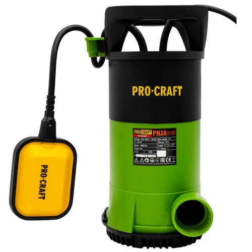 Pompa submersibila monoetajata Procraft, 750W, Adancime 7m, Inaltime 8m, Debit 14000L h, Carcasa plastic