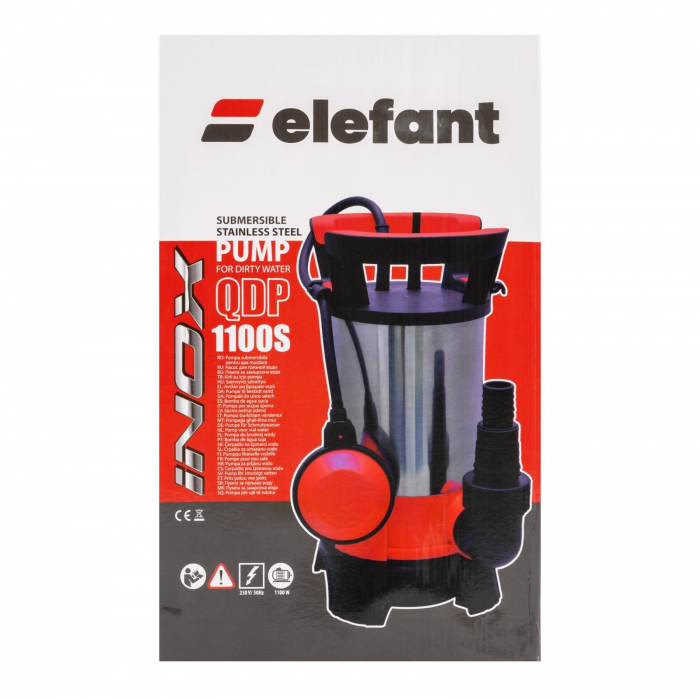Pompa submersibila pentru apa murdara Elefant QDP1100S, 1100W, Debit 10500L/h, Inaltime max.6.5m, Cablu 7m [4]