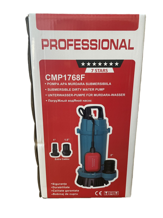 Pompa submersibila pt. apa murdara cu plutitor Aqua Tech Premium QDX30-45-1.5F, 1.5kW, H45m, 30m³/h, 2860RPM, Racord 2", Reductii 1 si 1.5" incluse, 7.5m cablu [3]