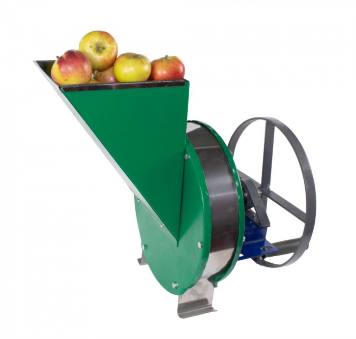 Razatoare fructe Vinita, manuala + fulie atasare motor, Cuva inox, 14kg la 60 rotatii, Capacitate 5Kg