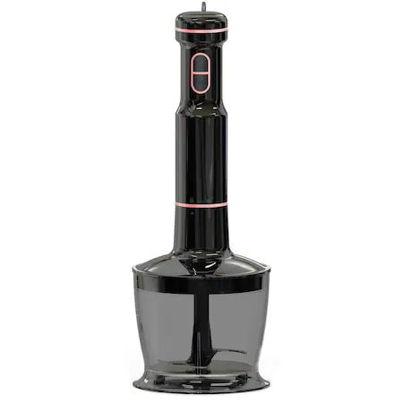 Mixer vertical 4in1 Voltz V51112FS, 1500W, Tocator, Tel, Cana 800ml, Turbo, Lame de inox, Negru/Roz [2]