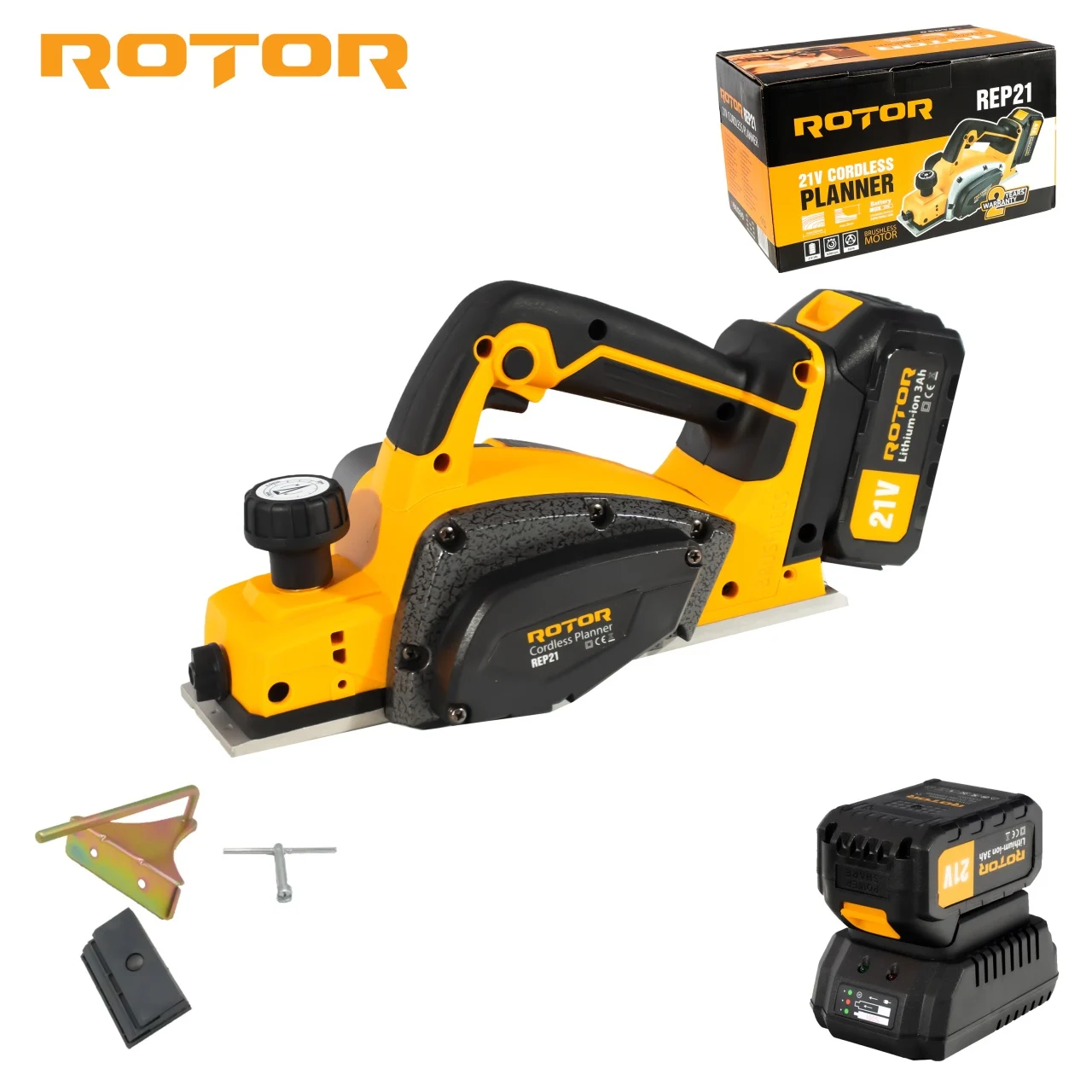 Rindea pe acumulator Rotor, 21V/3Ah, 500W, 16000RPM, Brushless [4]