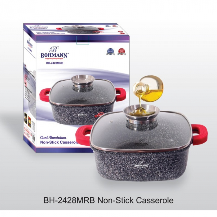 Roaster patrat Bohmann BH2428MRB, 3.5L, 28x28x9.5cm, Negru [3]