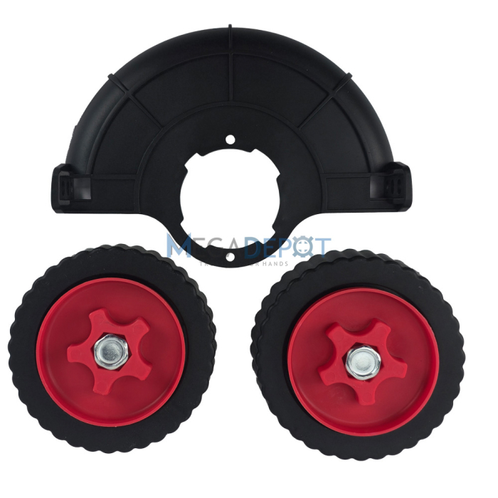 Roti de sprijin pentru trimmer electric, reglaj pe 3 pozitii de inaltime, aparatoare inclusa [2]