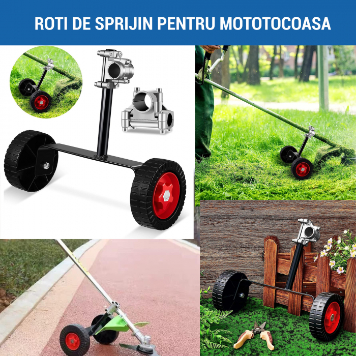 Roți de sprijin, reglabile, pentru motocositoare, 28mm [11]