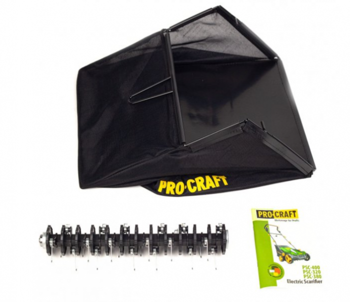 Scarificator electric (grebla electrica) Procraft PSC400, 1800W, 3722RPM, 3 Trepte reglare inaltime, Capacitate cos 55L [4]