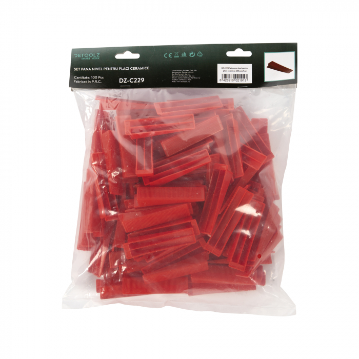 Set 100 buc. pana nivel pentru placi ceramica Detoolz DZ-C229 [2]