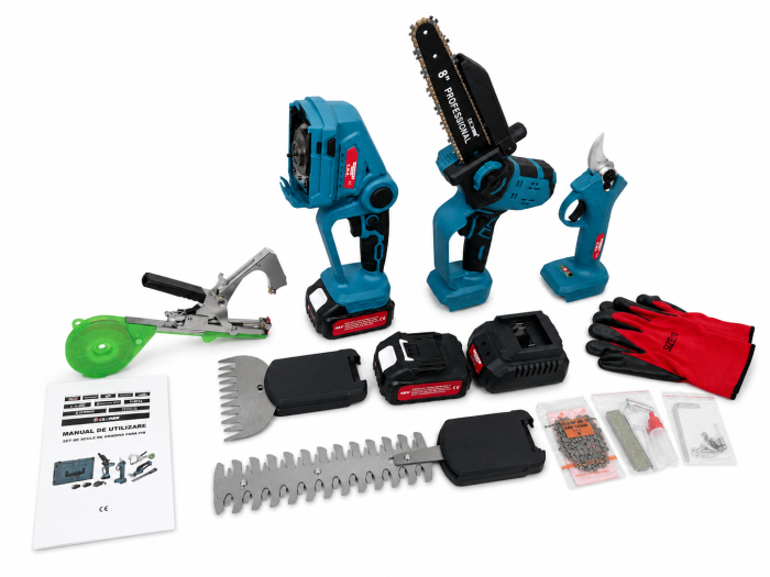 Set Profesional 5 in 1 pe Acumulator ALTAI Campion PRO - 48V / 6Ah, 2 Acumulatori, Fierastrau, Foarfeca crengi, Masina de tuns gard viu/ gazon Aparat vita-de-vie [9]