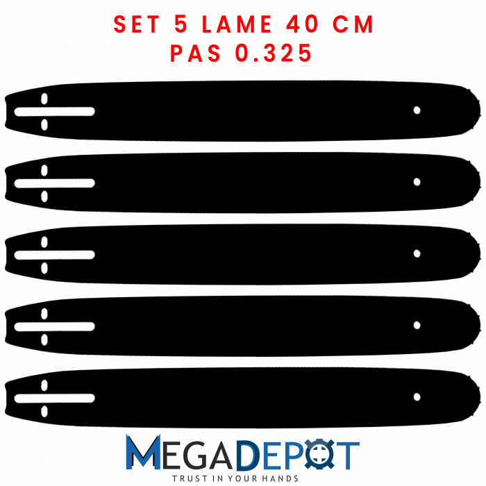 Set 5 Lame universale pentru motofierastrau ( Drujba ) , 40 cm, pas 0.325 [3]