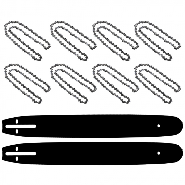 Set 8 Lanturi si 2 Lame universale pentru motofierastrau ( drujba ), 40 cm, 32 dinti, pas 0.325 [2]
