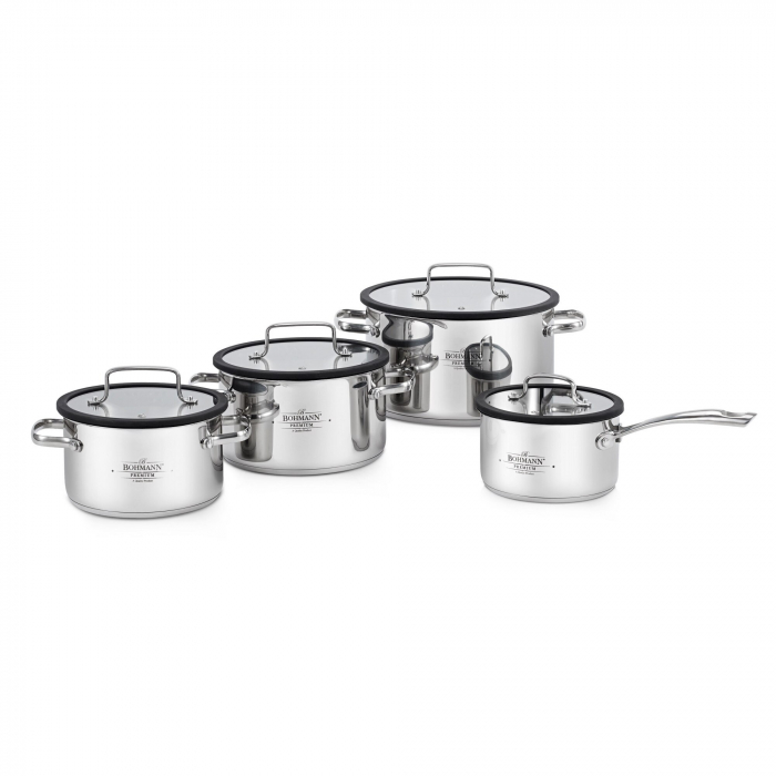 Set cratite inox, 8 piese, Bohmann Premium BP0830-08, Capacitate 1.8L, 2L, 3.5L, 5.9L [2]