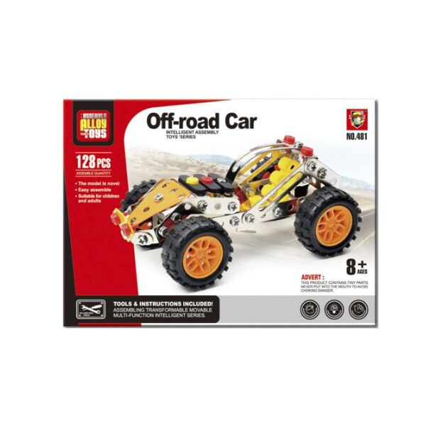 Set de constructie Masinuta Off-Road OXHMA, Metal, 128 piese, +8ani [8]