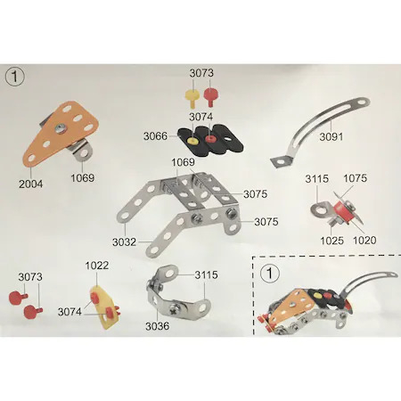 Set de constructie Masinuta Off-Road OXHMA, Metal, 128 piese, +8ani [4]