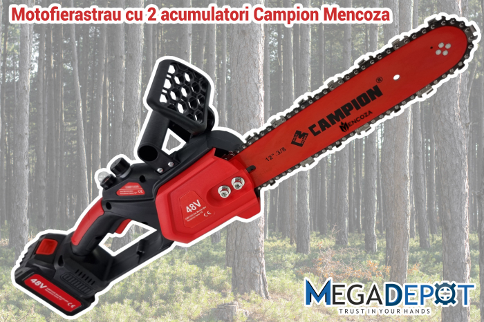 Set mini fierastrau Campion Mencoza, 48V, 2 acumulatori, Incarcator, Lama 12”, Geanta transport [4]