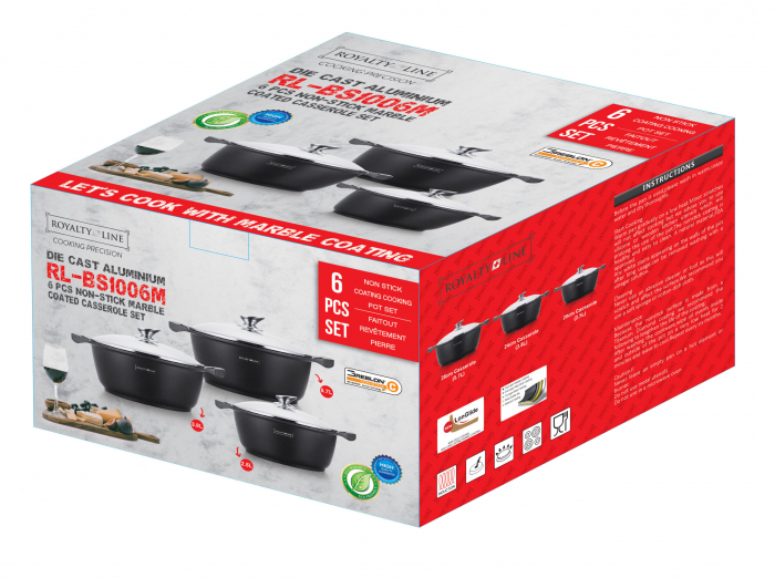Set oale 6 piese Royalty Line RL-BS2006M, Interior marmura, 2.5L, 3.8L, 5.7L [2]