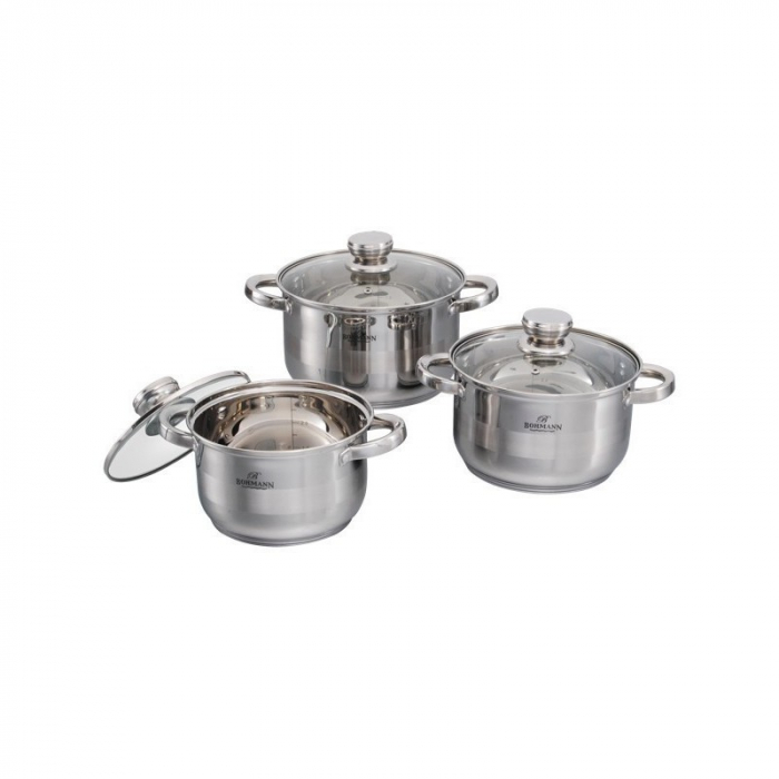 Set oale inox, 6 piese, Bohmann BH06-375, Capacitate 5.1L, 6.6L, 7.7L [2]
