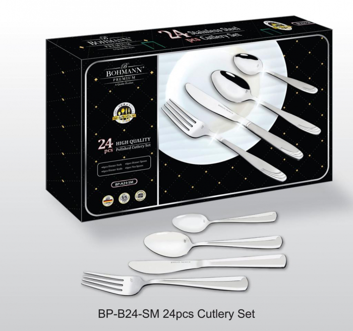 Set tacamuri 24 piese Bohmann Premium BPB24-SM, Otel inoxidabil [2]