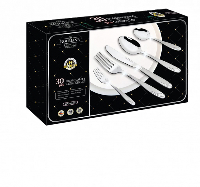 Set tacamuri 30 piese Bohmann Premium BPA30-SM, Otel inoxidabil [2]