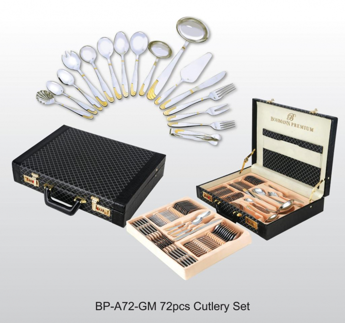 Set tacamuri 72 piese Bohmann Premium BPA72-GM, Otel inoxidabil [2]