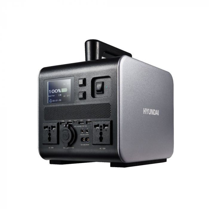 Statie acumulatori multifunctionala baterie portabila hyundai power station hps-600, 50ah, 600w