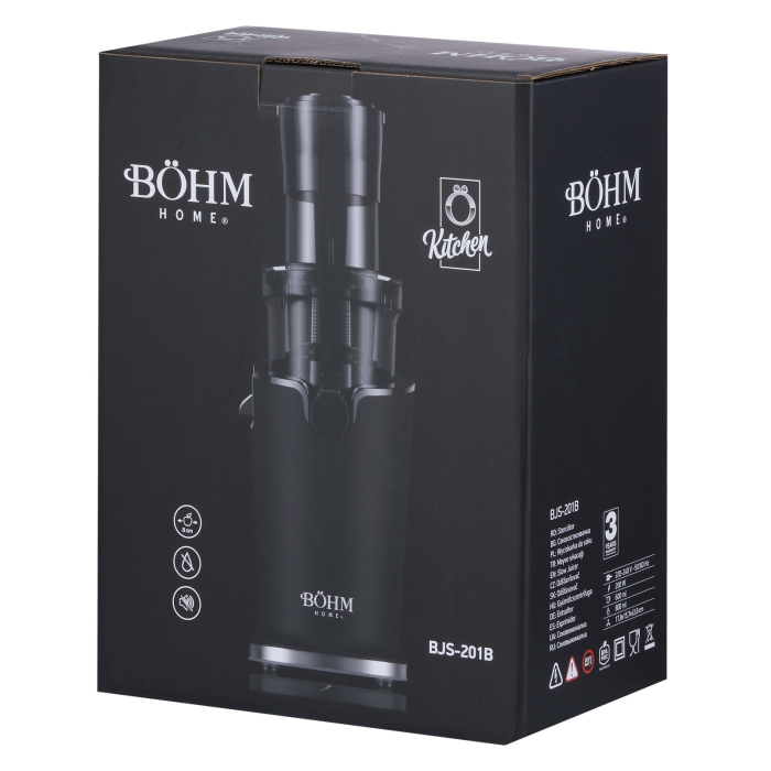 Storcator cu presare la rece BOHM Home BJS-201B, 200W, tub alimentare Ø89 mm, recipient suc 800 ml [9]