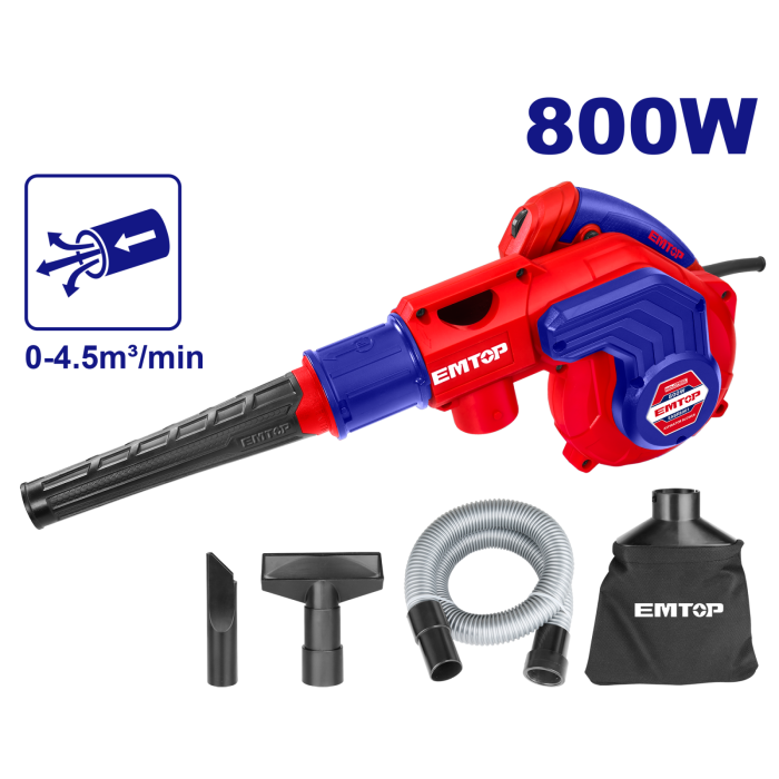 Suflanta cu aspirator 800W, set suplimentar perii motor - EABR8001, EMTOP