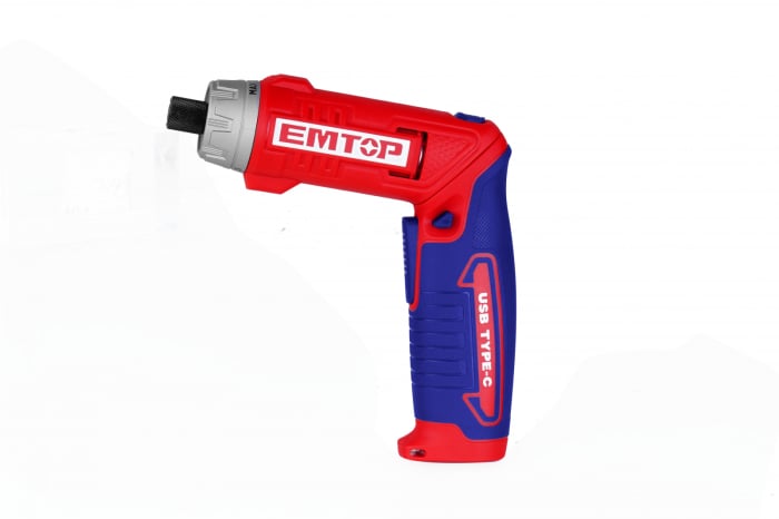 Surubelnita cu incarcare prin cablu USB, 8V, 6Nm, maner reglabil, 17 accesorii, geanta inclusa - ECSR0803, EMTOP [3]