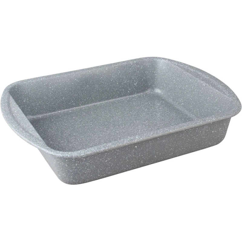 Tava de copt Bohmann BH9060MRB, Aluminiu cu invelis marmorat, 37x27x7cm, Gri