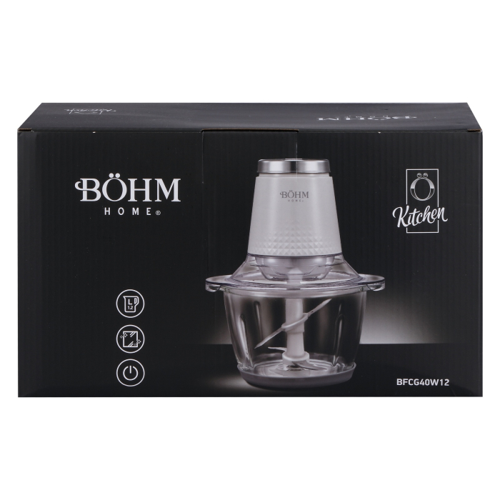 Tocator de alimente BOHM Home BFCG40W12, 400 W, recipient din sticla 1,2 L, 4 lame [11]