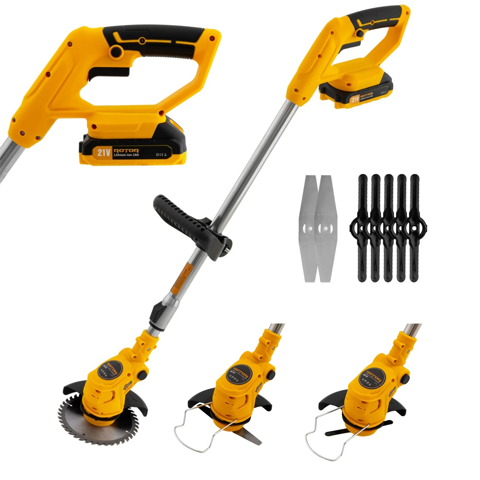 Trimmer pe acumulator Rotor 21V 2Ah, 8000RPM, Accesorii incluse