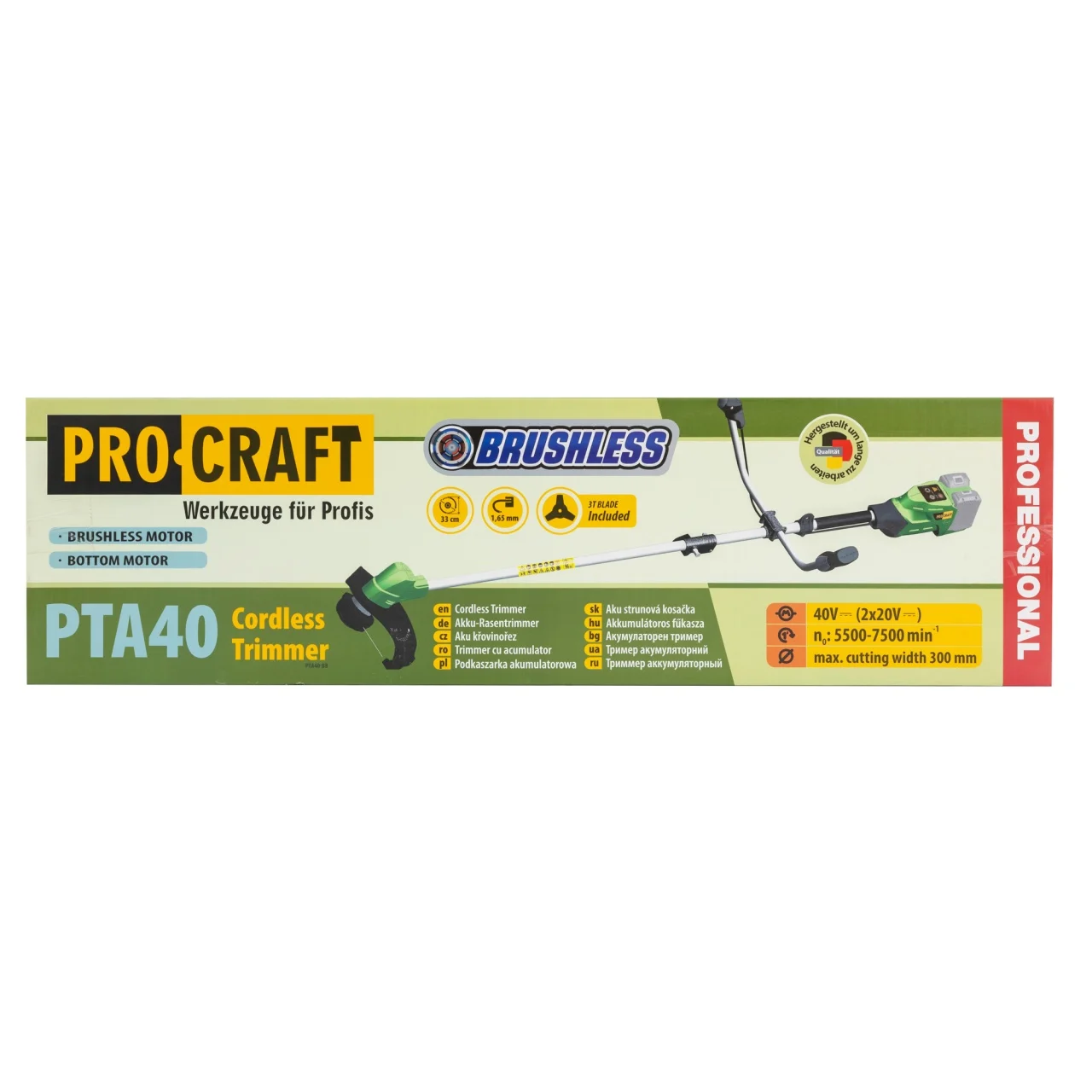 Trimmer pe acumulatori ProCraft (fara acumulatori si incarcator incluse) 2x20V/4Ah, 5500-7500RPM, Accesorii incluse [11]