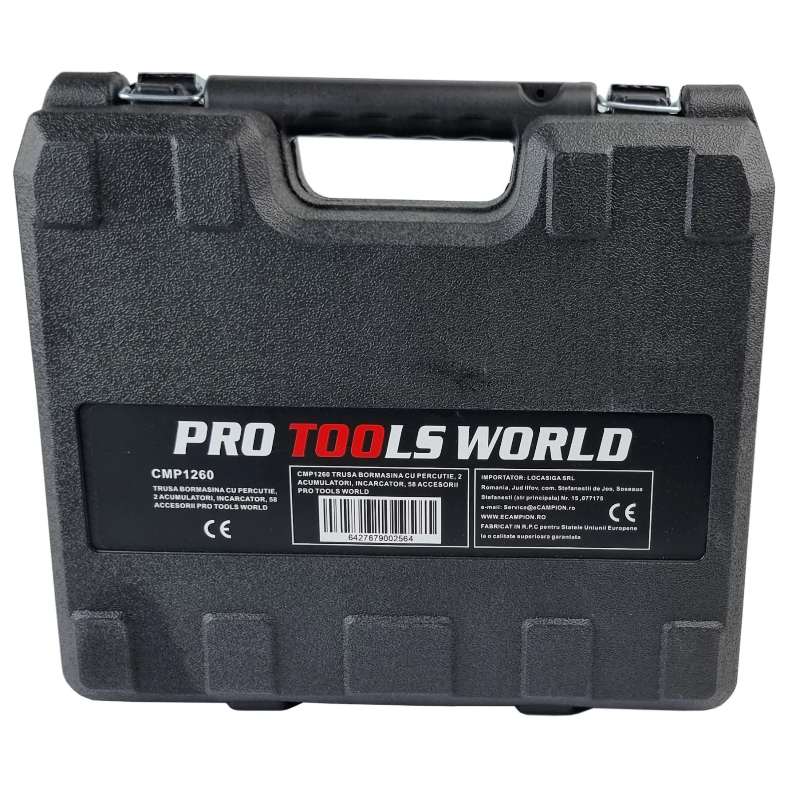 Trusa bormasina cu percutie ProTools World CMP1260, 2 Acumulatori 36V/8Ah, Incarcator, 58 Accesorii incluse [3]