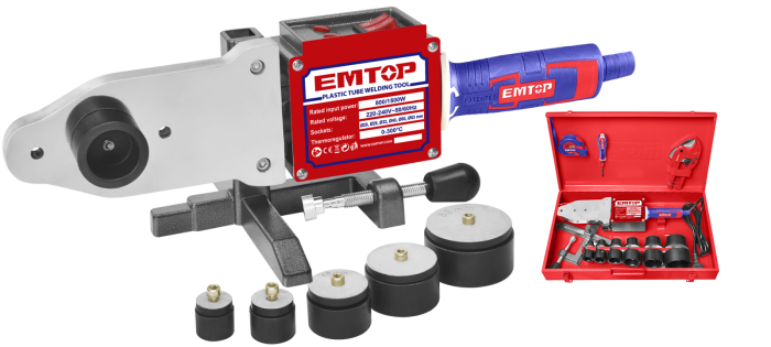 Trusa electrica de lipit tevi PP-R, PB, PE, PE-RT cutie metalica, 10 accesorii incluse - EPTW15001, EMTOP