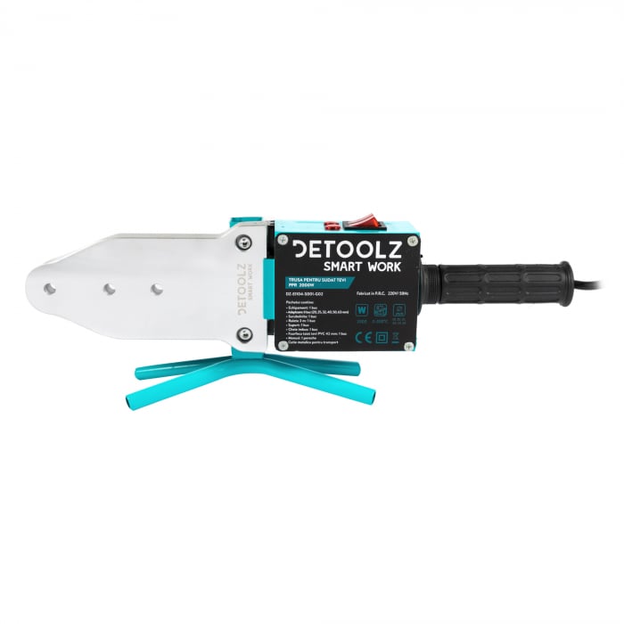 Trusa pentru sudat tevi PPR Detoolz DZ-EI104-S001-G02, 2000W, 20-63mm, 0-300℃ [3]