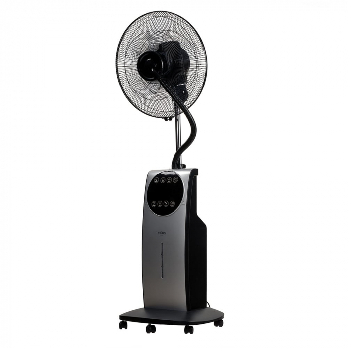 Ventilator cu pulverizare apa si umidificare Bohm 16  , 75W, 3 viteze, Functie de oscilatie 75  , Protectie Anti-Tantari Aromatizare