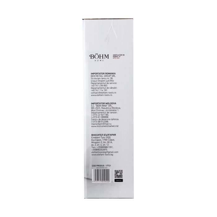 Ventilator de podea 16" BOHM BFD-40A, 45W, 3 trepte de viteza [9]